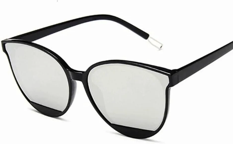 

Модные солнцезащитные очки для женщин, винтажные, металлические, с зеркальными линзами, классические винтажные солнцезащитные очки для женщин GHVWYX, 6 Black Silver