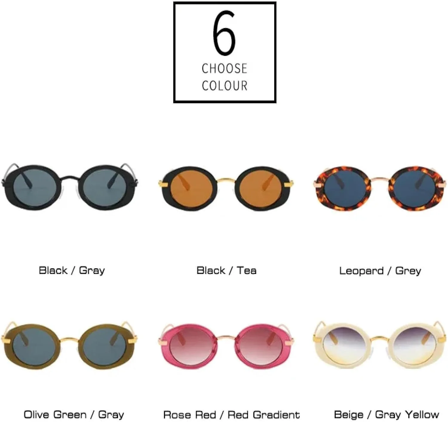 

Ретро маленькие овальные женские солнцезащитные очки класса люкс в стиле панк для мужчин с градиентной защитой от УФ-излучения UV400 TOIPASTN, Black Black