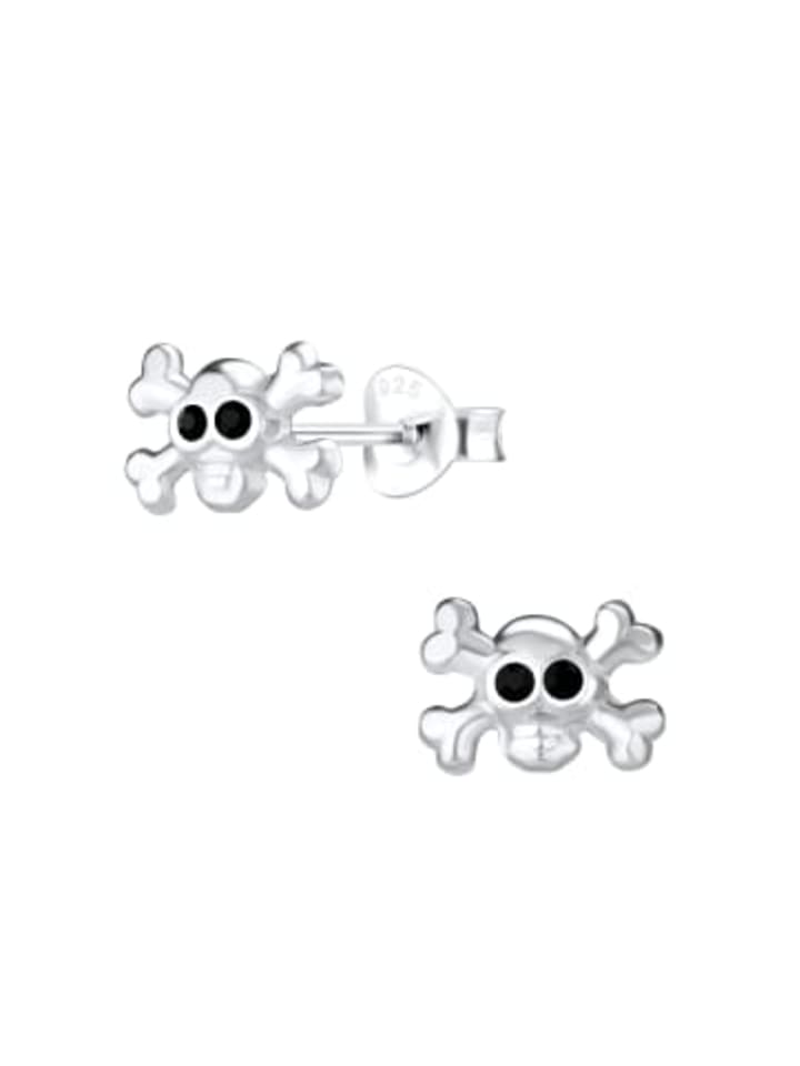 

Alexander York Серьги в виде черепов, серьги-гвоздики с черными кристаллами из серебра 925 пробы, комплект из 2 штук