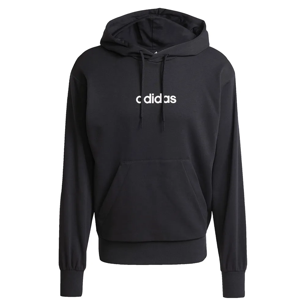 Худи adidas Essentials Linear French Terry, черный — фото 3