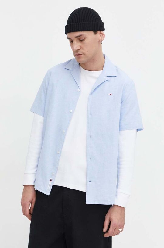 

Рубашка из смесового льна Tommy Jeans, синий