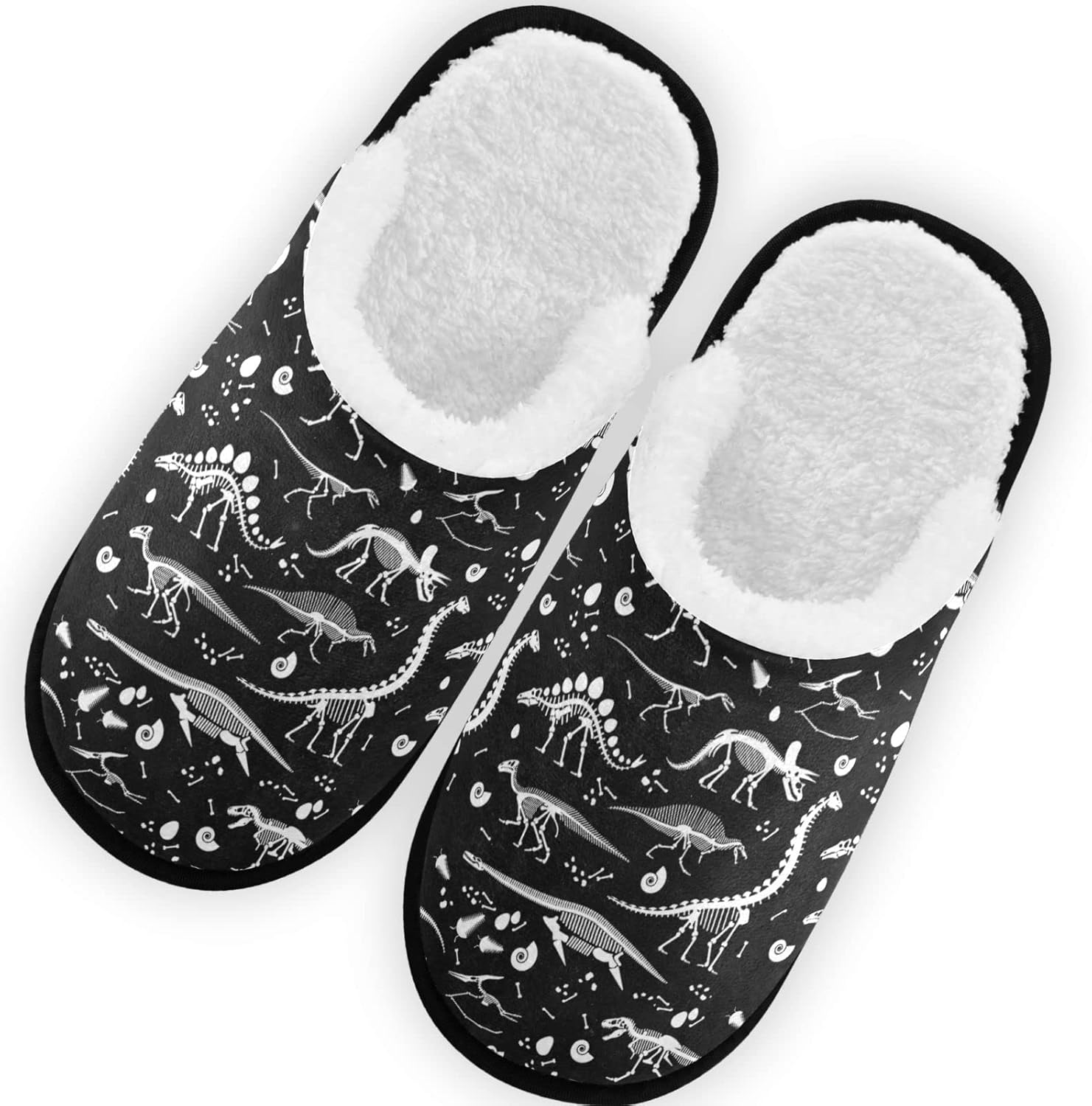 

Тапочки для женщин и мужчин, домашние тапочки с мемори-пенной стелькой, нескользящие для улицы и дома, зимние тапочки для спальни Glaphy, Dinosaurs