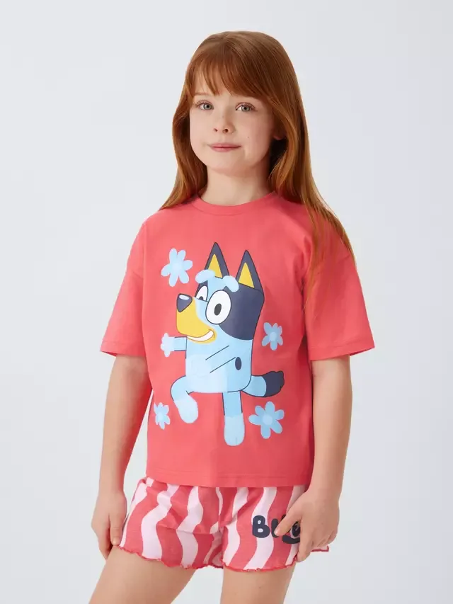 Детский пижамный комплект Bluey с короткими штанинами, цвет выгоревший коралловый Brand Threads