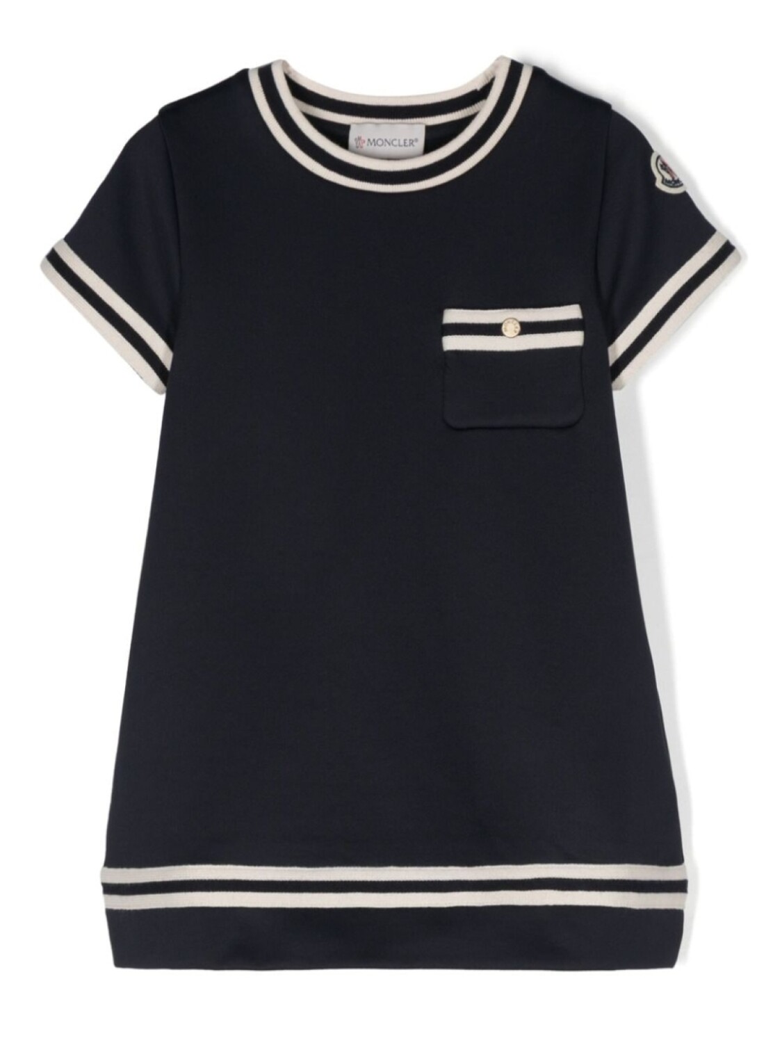 

Moncler Enfant платье мини с аппликацией, синий