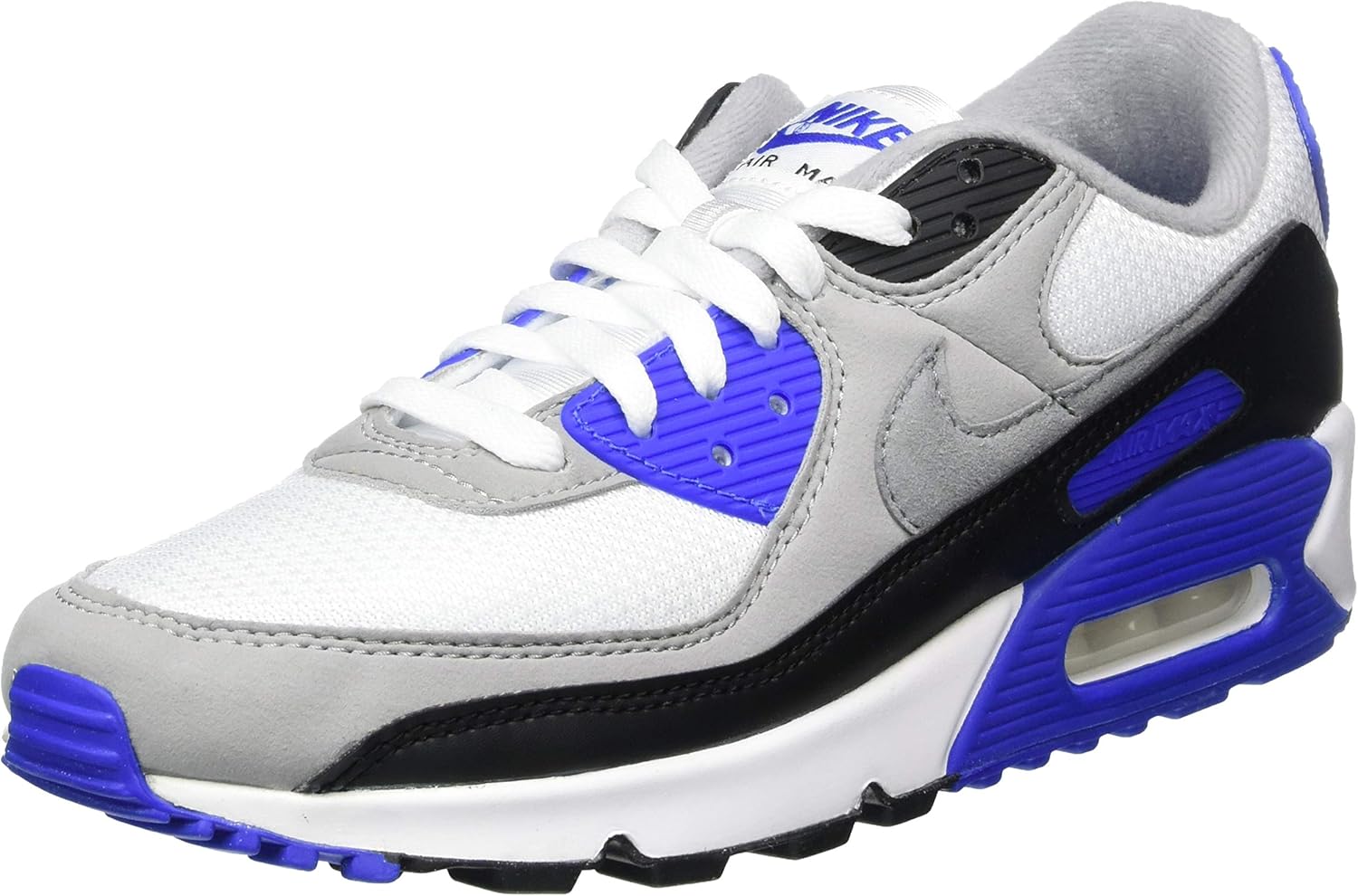 

Мужские кроссовки Nike Air Max 90 из кожи с низким верхом, белый/серый/черный
