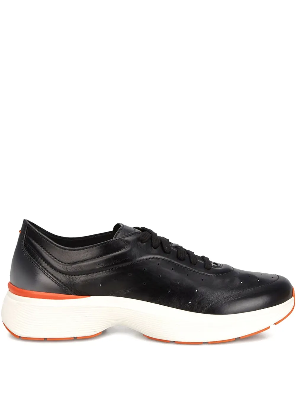 

Низкие кроссовки из перфорированной кожи Santoni, черный