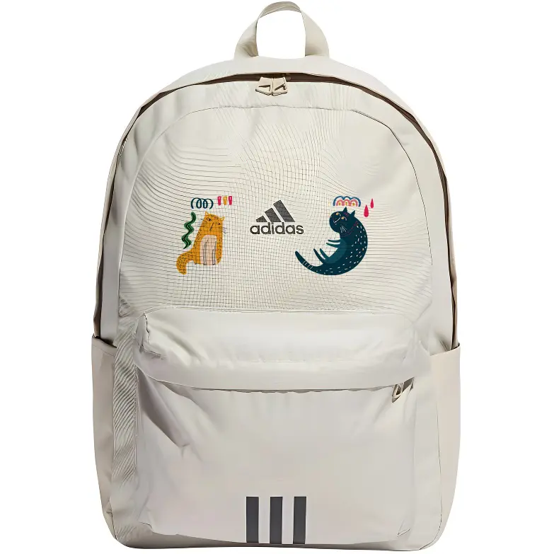 

Adidas Тканевый рюкзак унисекс светло-серый и черный, Cartoon Kitten 2