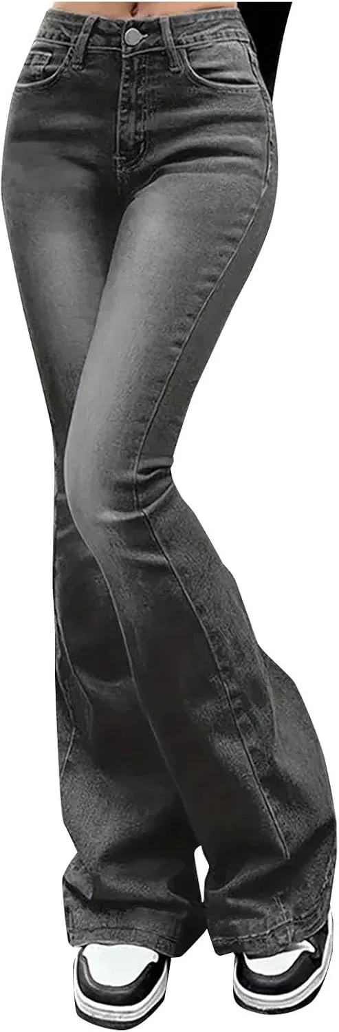 Джинсы клеш высокие Vintage, A02 Grey