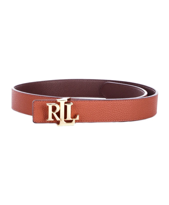 

Ремень с двусторонней пряжкой с логотипом. Ralph Lauren, коричневый