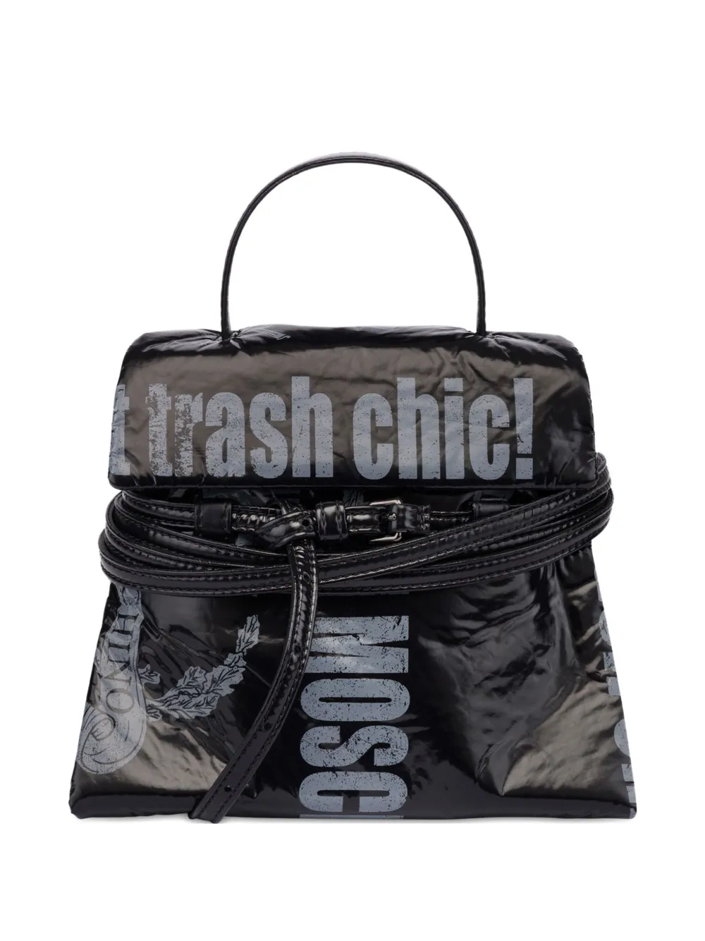 

Сумка-тоут Tie Me с логотипом Moschino, черный