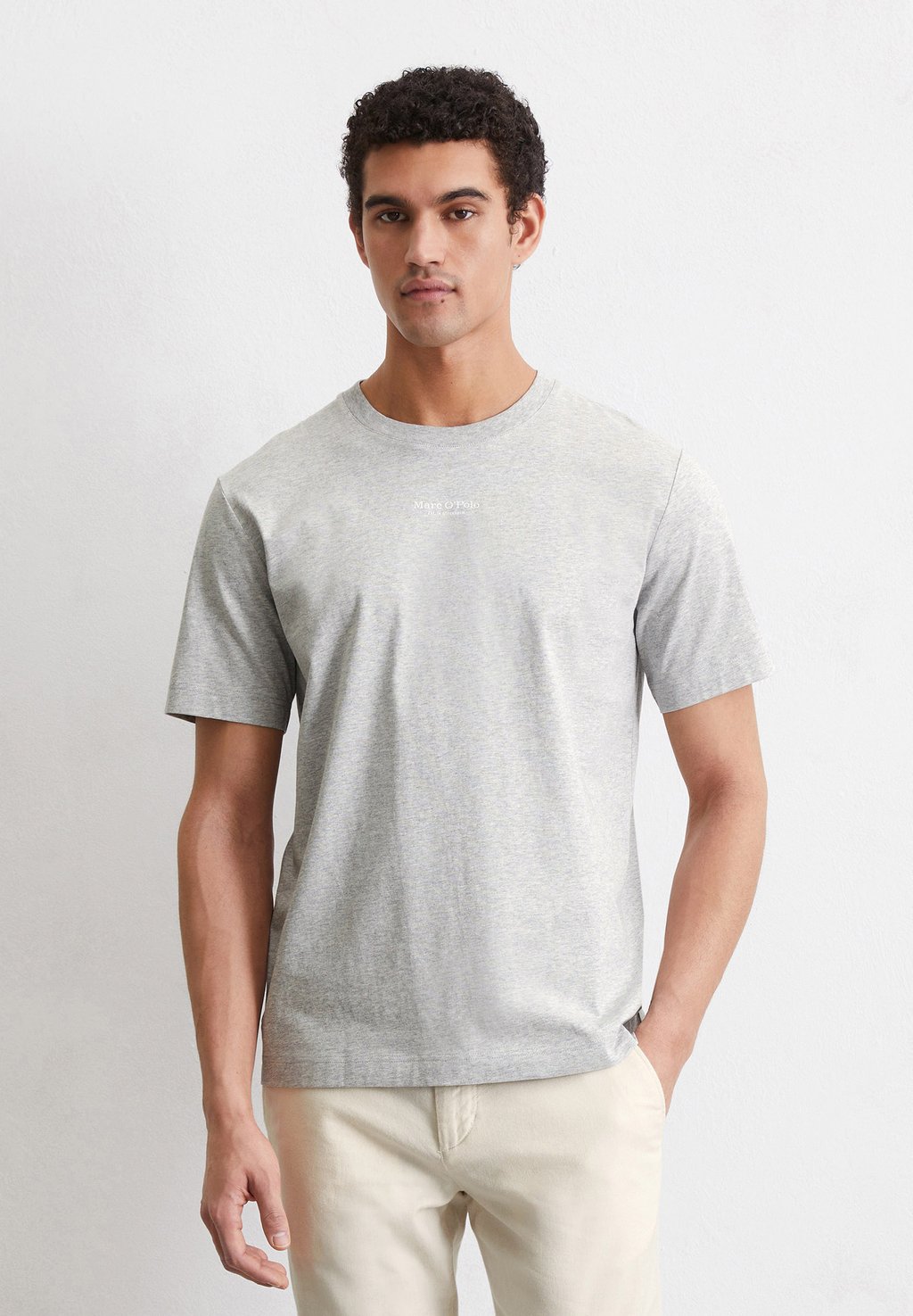 

Базовая футболка SHORT SLEEVE LOGO Marc O'Polo, светло-серый