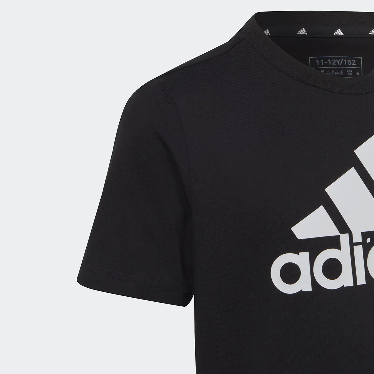 Kids' Essentials Хлопковая футболка Adidas с большим логотипом, чёрный — фото 3
