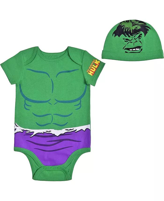 

Комплект из зеленого боди и шапочки Халка для мальчиков и девочек Children's Apparel Network
