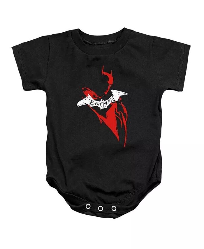 

Baby Girls Детский комбинезон с силуэтом, нарисованным вручную Batman, черный