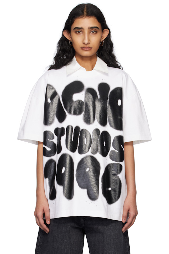 

Футболка Logo свободного кроя Acne Studios, белый