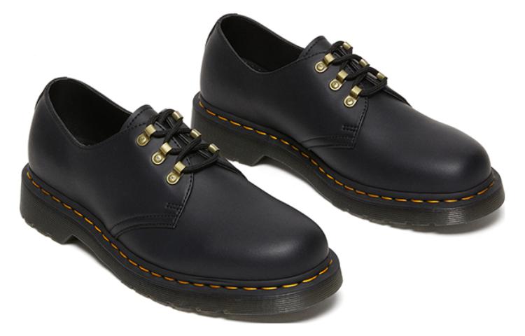 Мужские ботинки Dr. Martens 1461 кожаные с контрастной строчкой, черный — фото 3