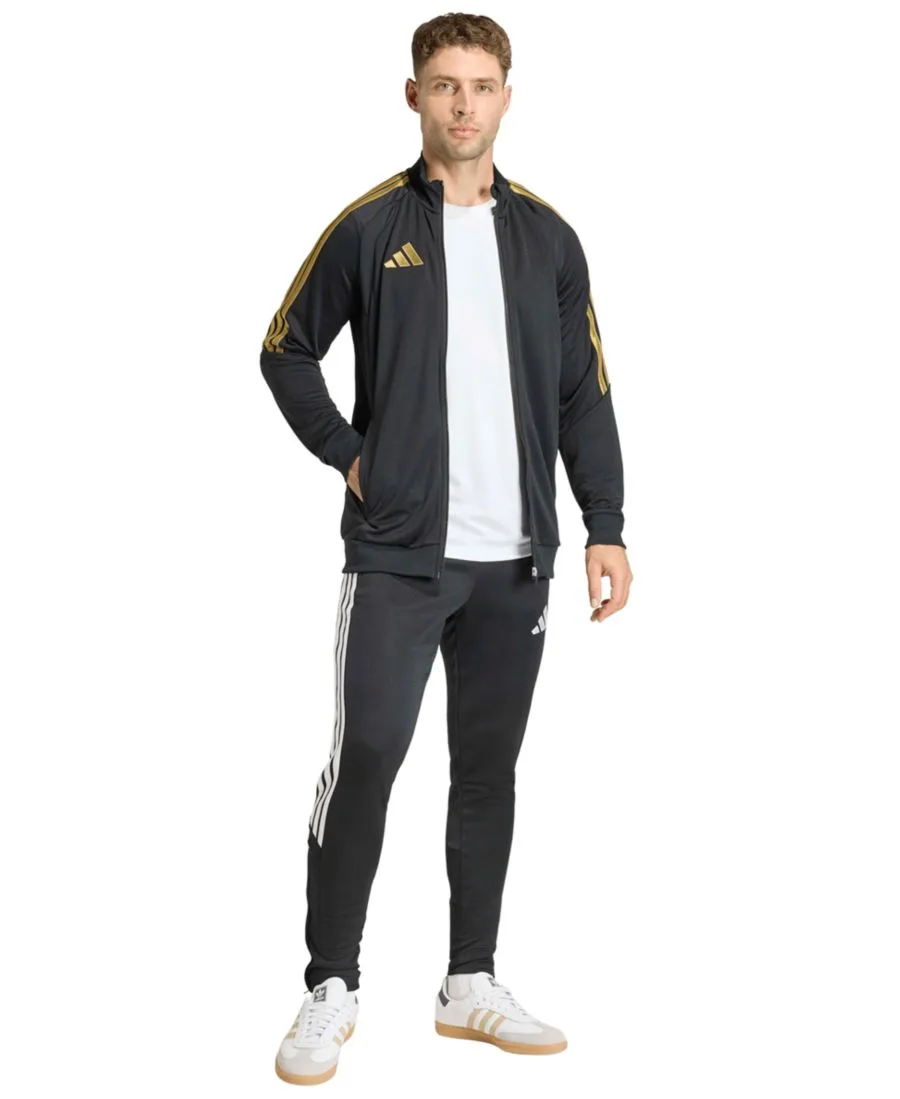 Мужская тренировочная куртка Metallic Tiro 26 League с воротником-стойкой Adidas, черный / золото — фото 2