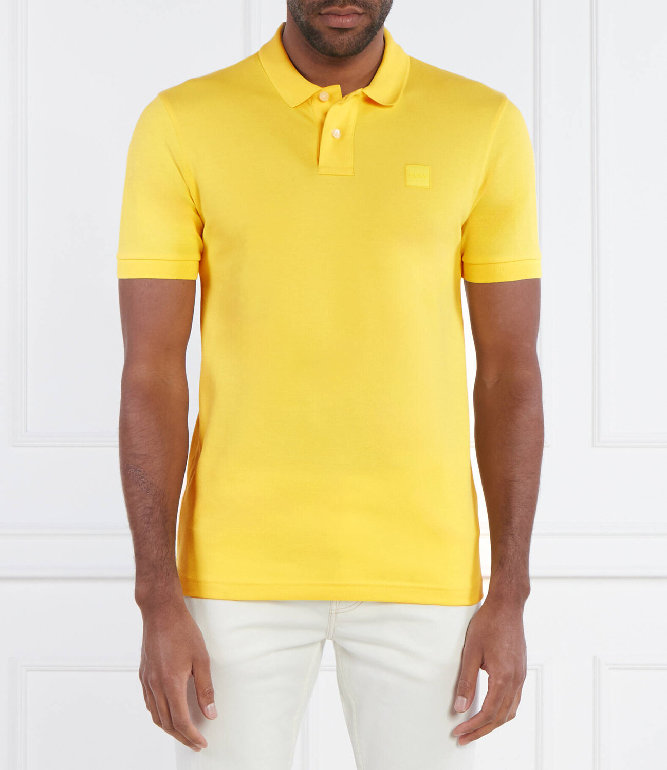 

Поло BOSS ORANGE Passenger Slim Fit, желтый