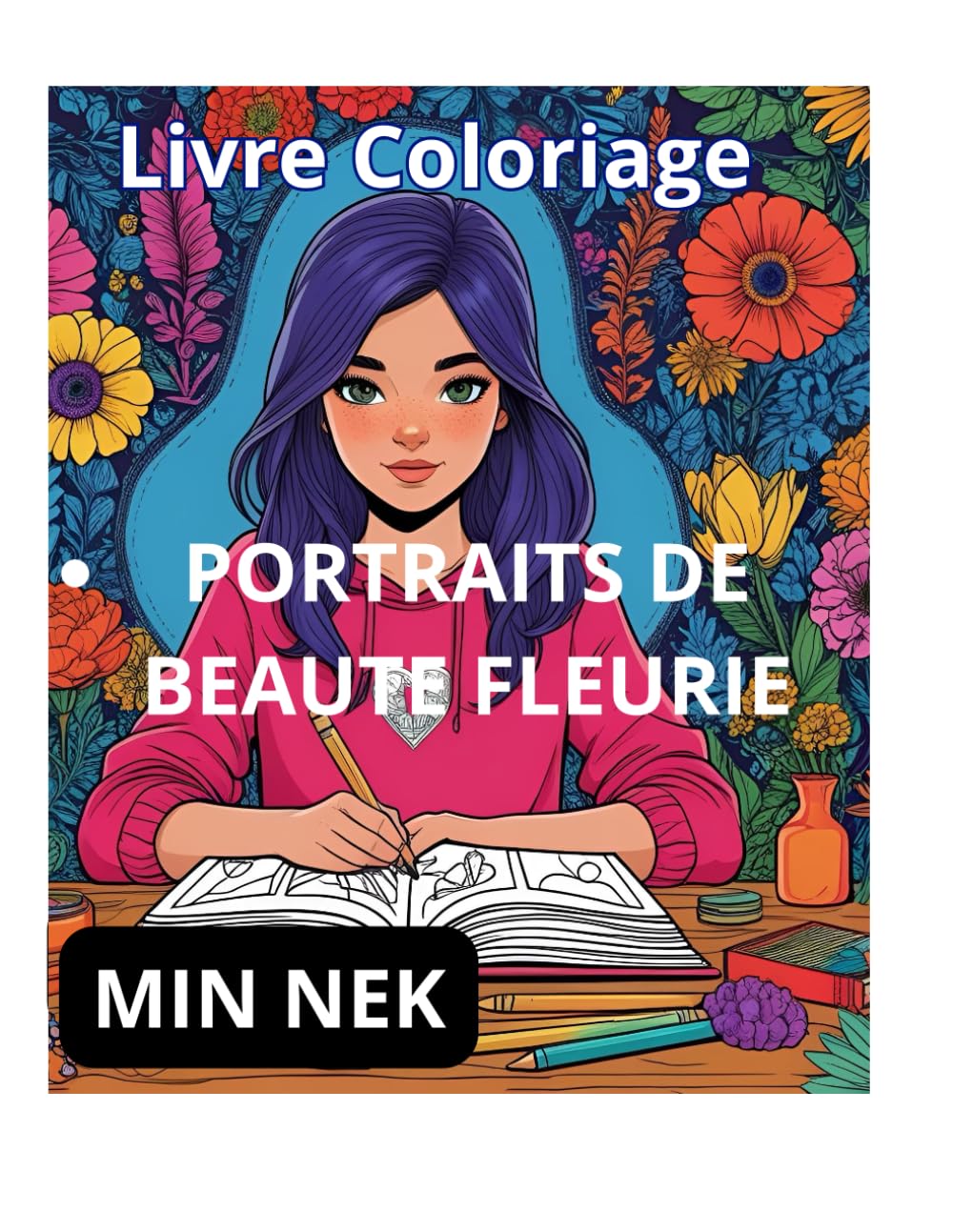 

Portraits de Beauté Fleurie - Livre de Coloriage: Livre de Coloriage inspiré du style manga coréen (French Edition) (Independently published)
