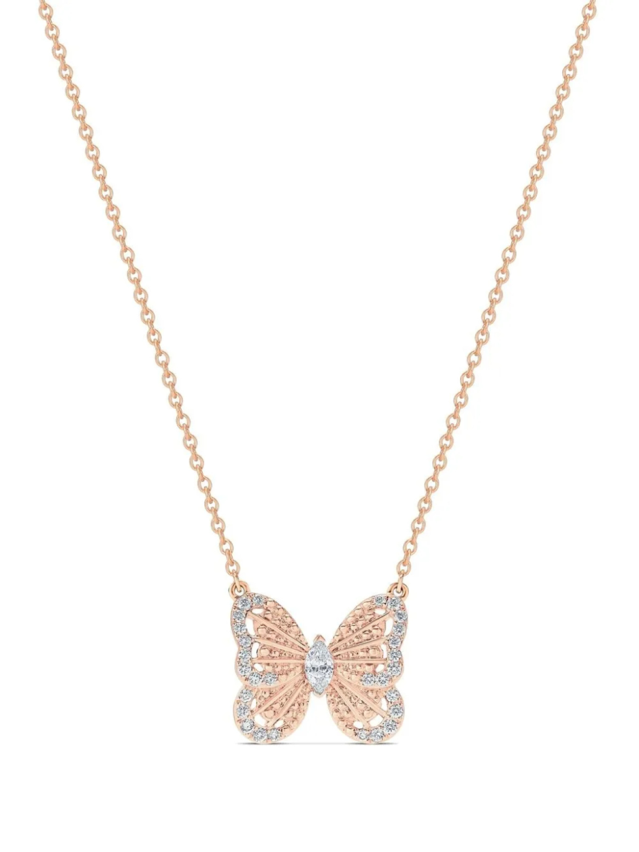 

DE BEERS колье Portraits of Nature Butterfly из розового золота с бриллиантами, розовый