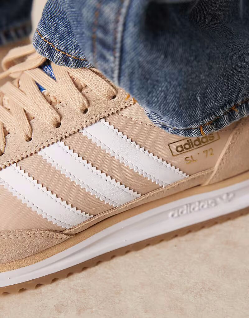 Кроссовки Adidas Originals SL 72 RS бежевого и белого цвета — фото 3