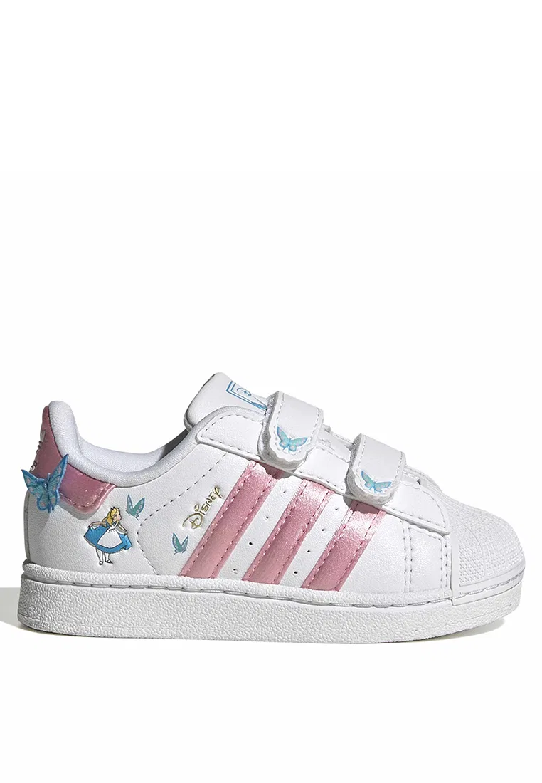 Кроссовки, на шнуровке, модель Superstar II, Adidas x Disney, розовый