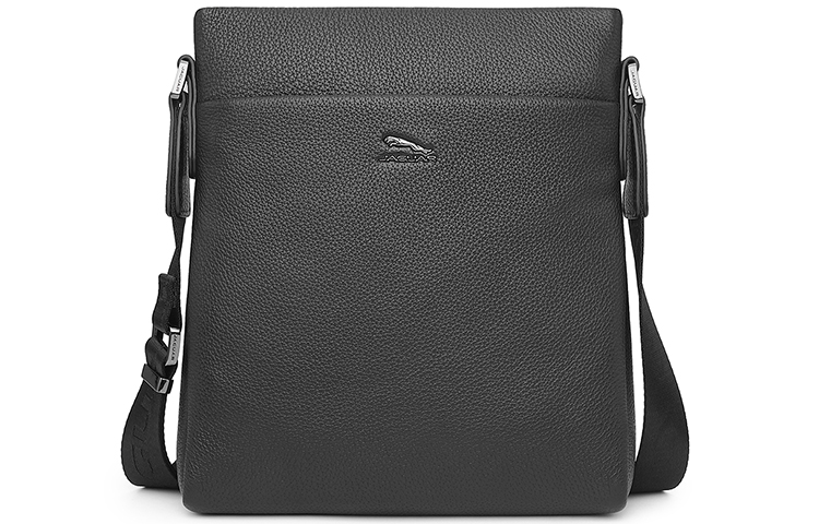 

JAGUAR Кожаная наплечная сумка мужская черная, Black