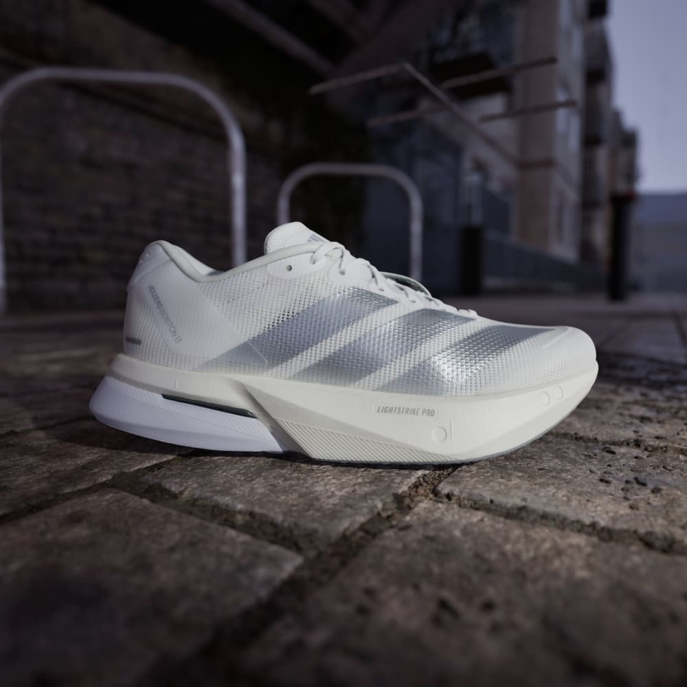 Кроссовки Adidas Adizero Boston 13 Shoes, цвет Cloud White/Matte Silver/Dash Grey — фото 2