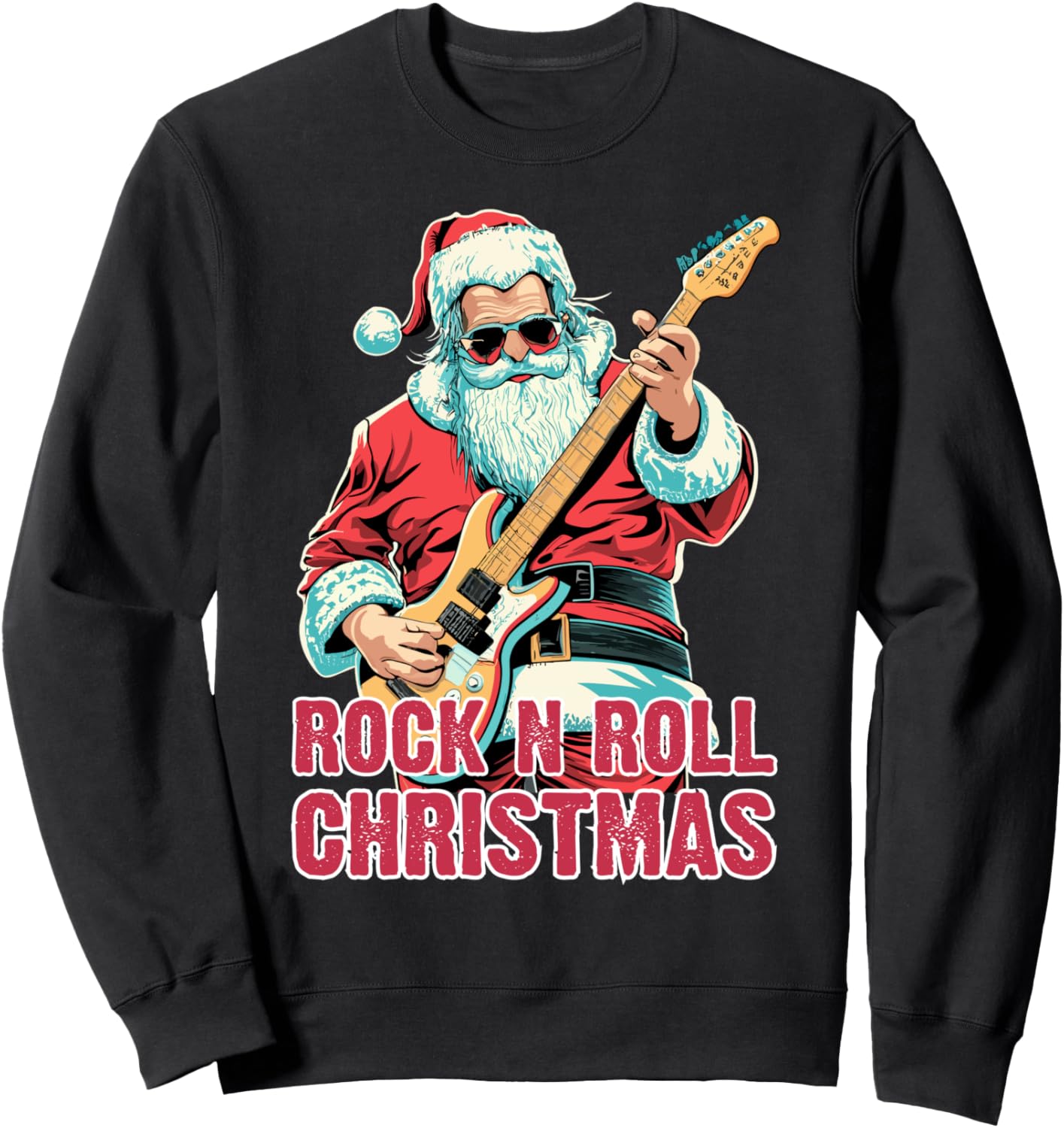 

Рождественская толстовка с изображением Санта-Клауса в стиле рок-н-ролл и играющего на гитаре Rock N Roll Christmas Gifts, черный