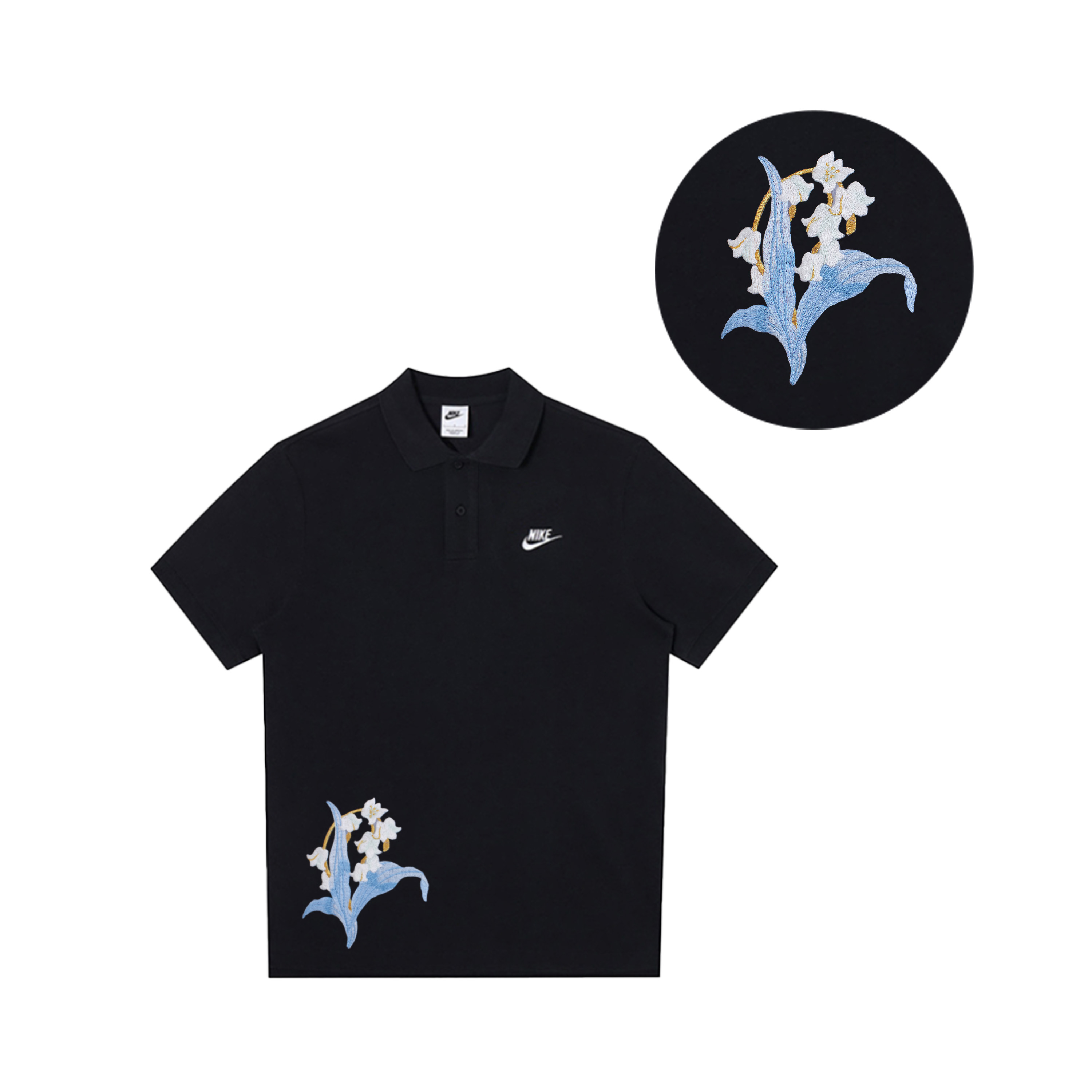 

Nike Мужская черная поло, Черный, Nike Мужская черная поло