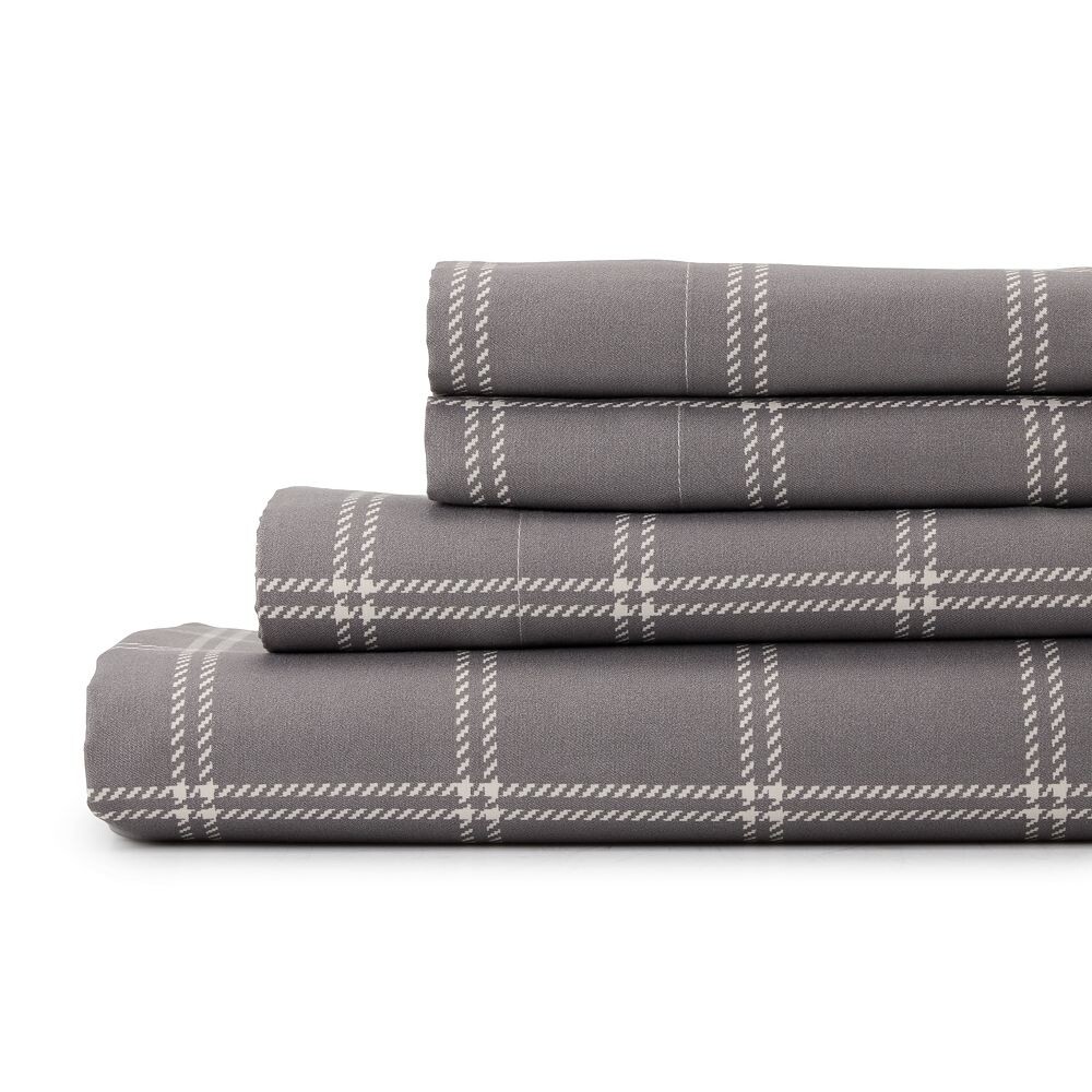 

Комплект простыней из микрофибры Cuddl Duds, цвет Gray And Ivory Plaid