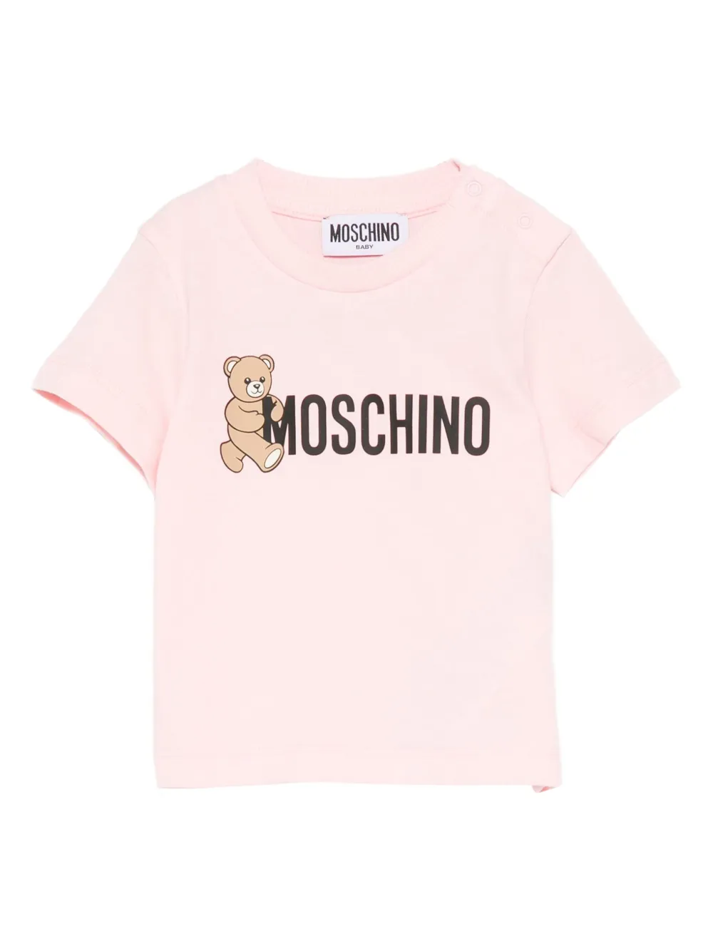 

Футболка из хлопка с принтом Тедди Moschino Kids, розовый
