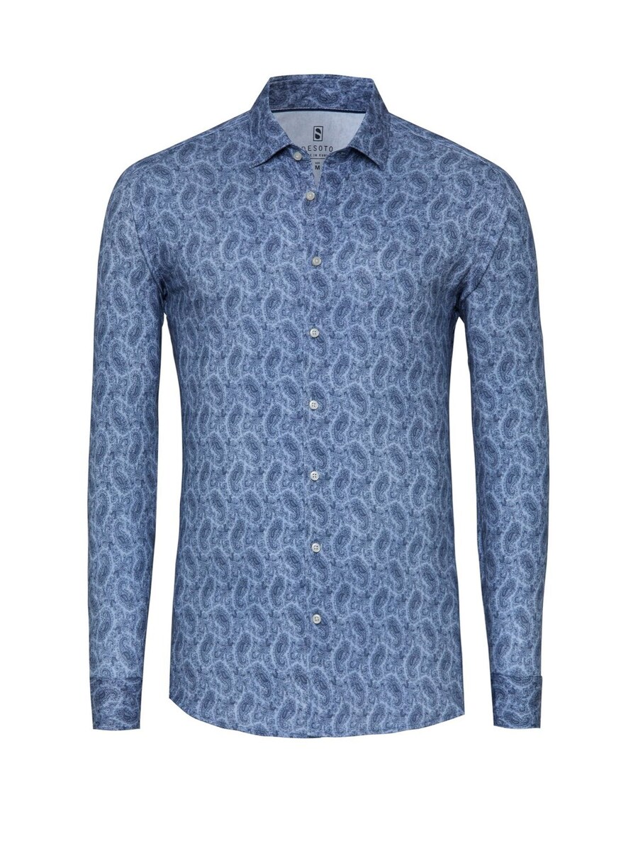 

Рубашка Slim Fit на пуговицах DESOTO, синий/голубой