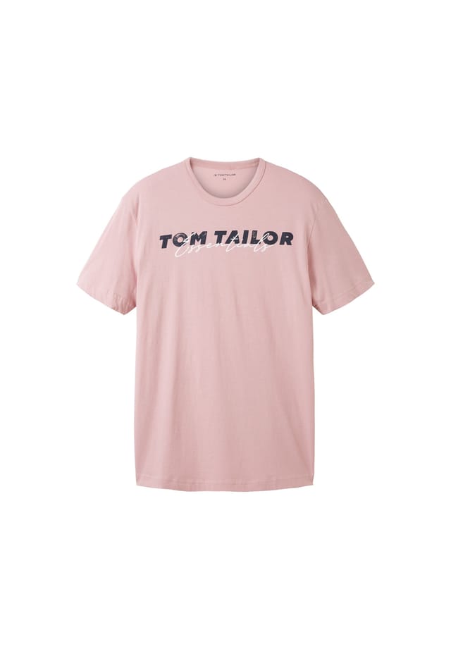 

Футболка с коротким рукавом и принтом логотипа спереди Tom Tailor, розовый