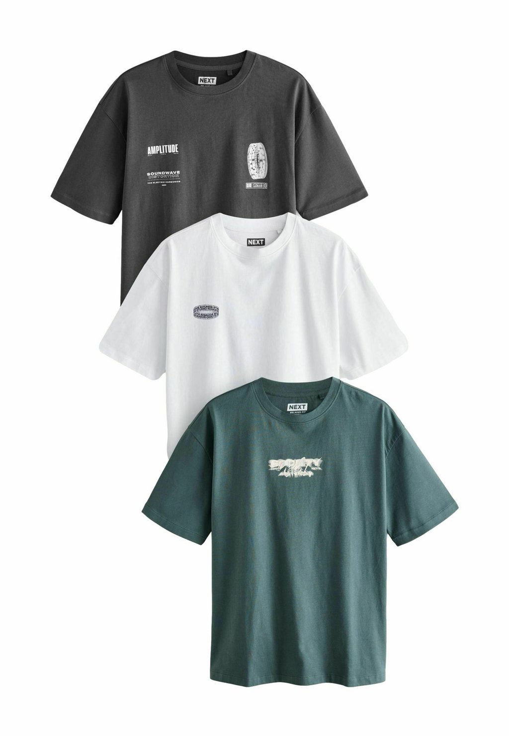 

Футболка с принтом 3 PACK Next, белый