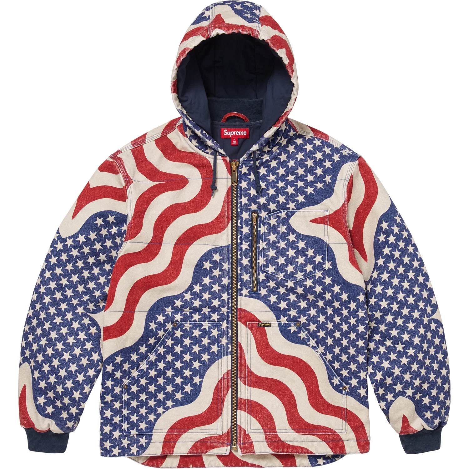 Куртка рабочая стеганая с капюшоном Flag, SS26 WEEK5, унисекс Supreme, Multicolor/Multicolor
