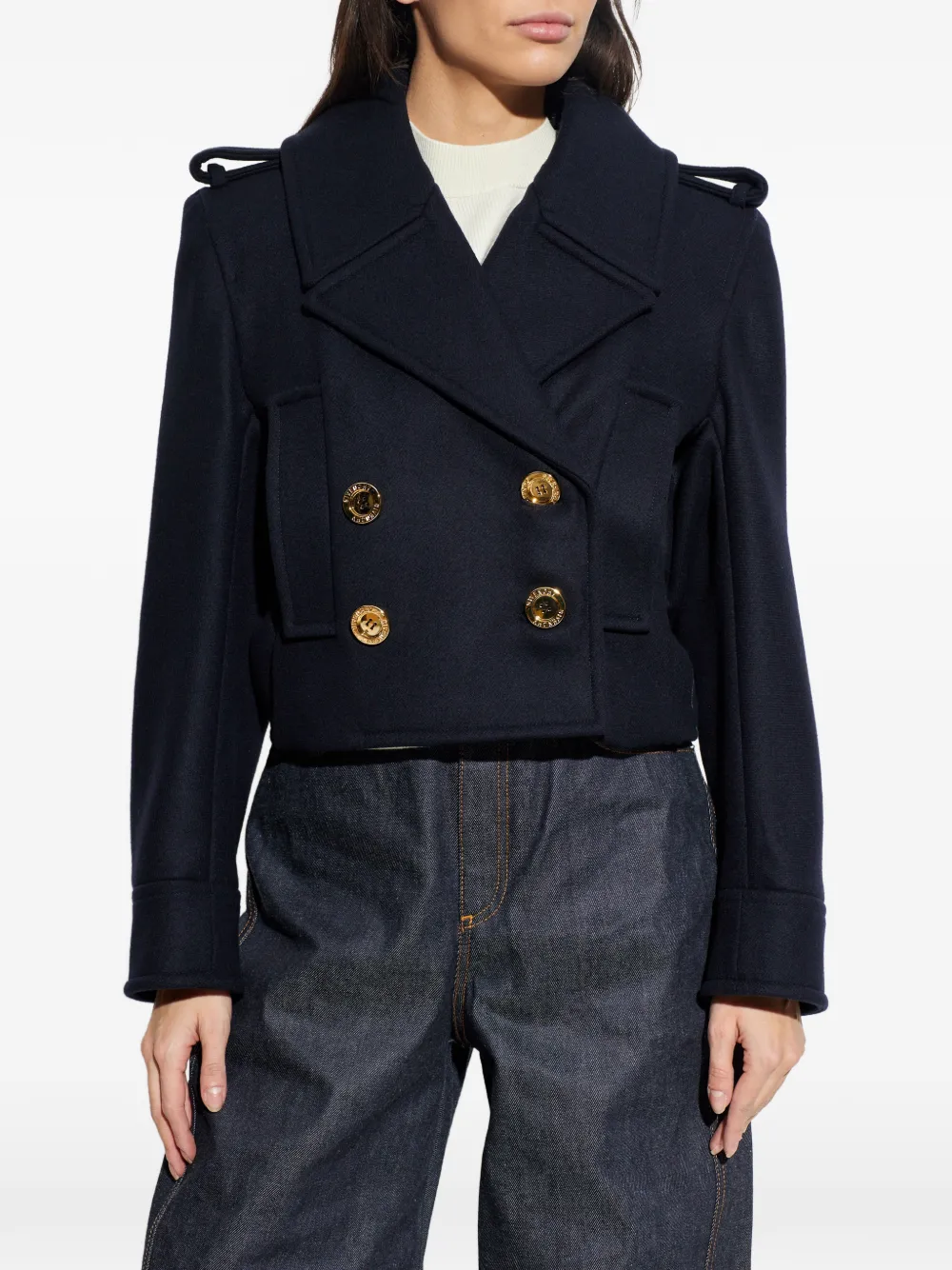 Шерстяная куртка на пуговицах Givenchy, синий — фото 3