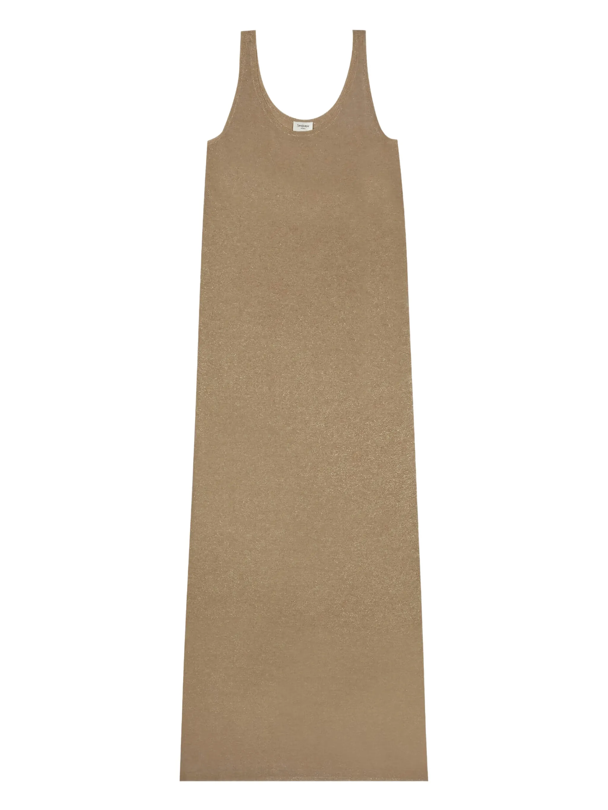 

Трикотажное платье макси без рукавов Saint Laurent, золотой