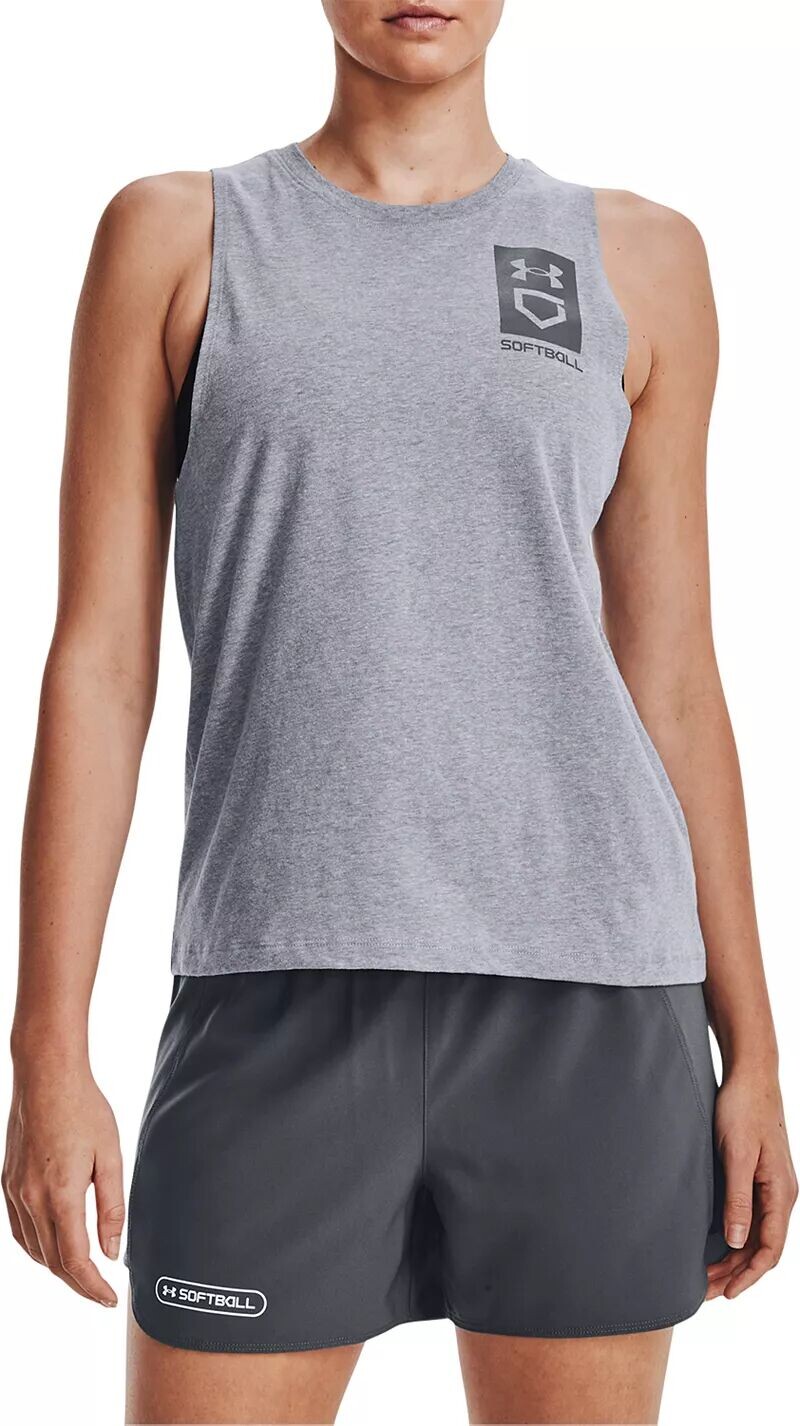

Женская майка с логотипом Under Armour UA Softball Box, серый