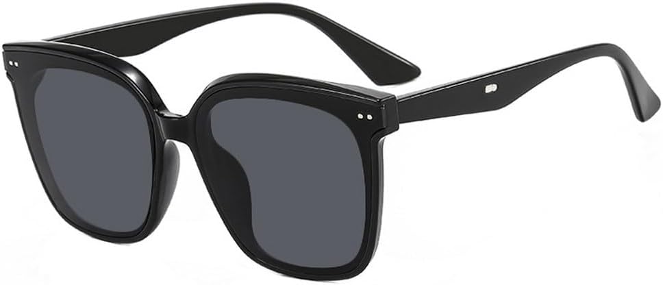 

Модные винтажные солнцезащитные очки с заклепками, большие солнцезащитные очки для женщин, мужские солнцезащитные очки для вождения и путешествий, женские солнцезащитные очки UV400 TKKTLLT, Black Gray