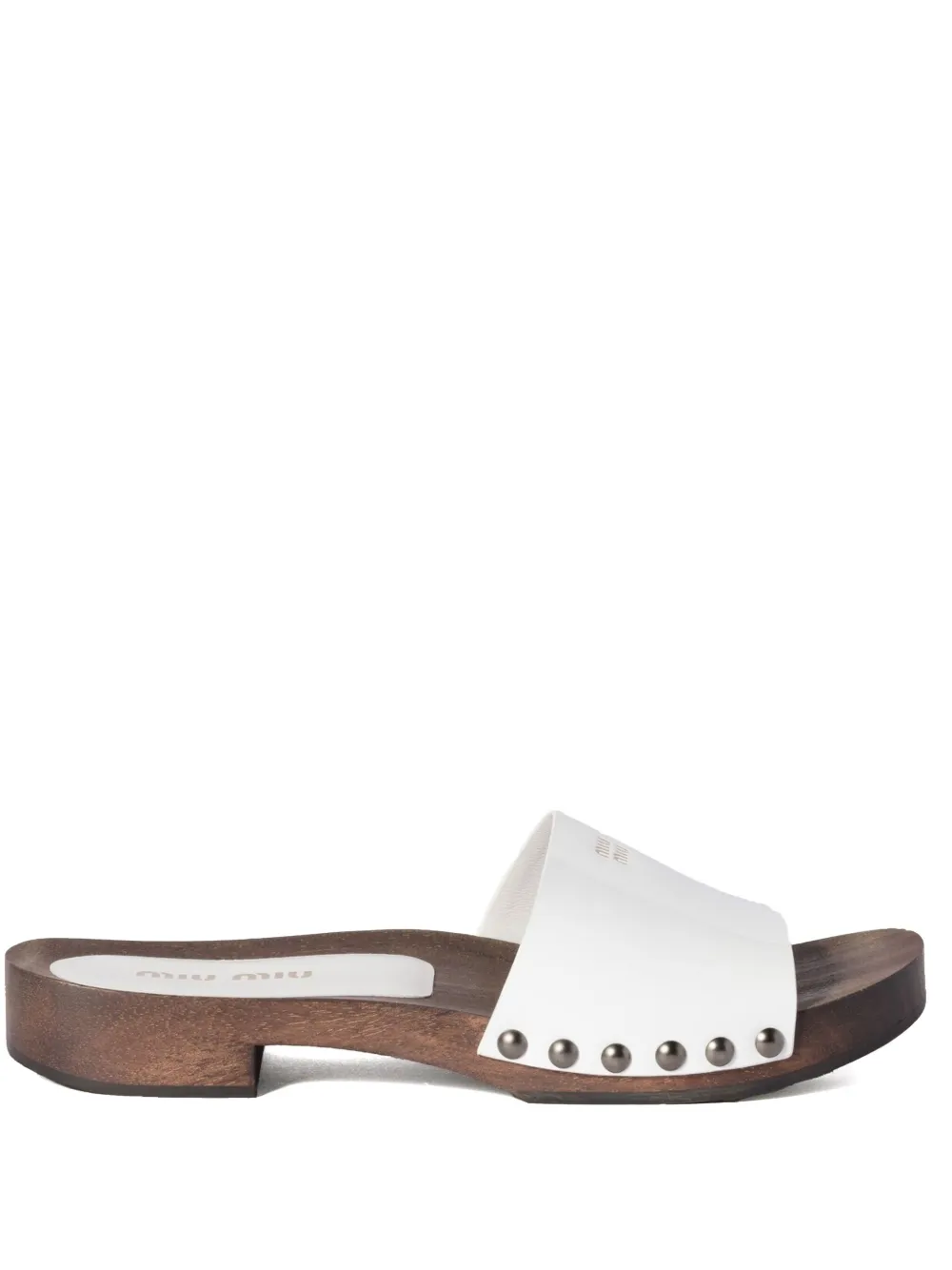 Лакированные клоги MIU MIU, белый
