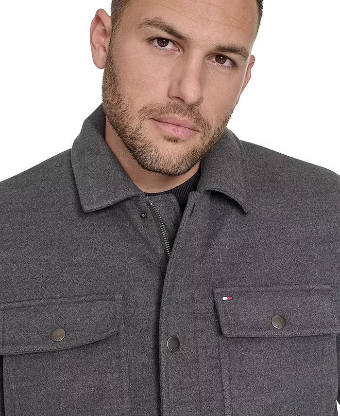 Мужская куртка Field из шерстяной смеси Tommy Hilfiger, серый — фото 4