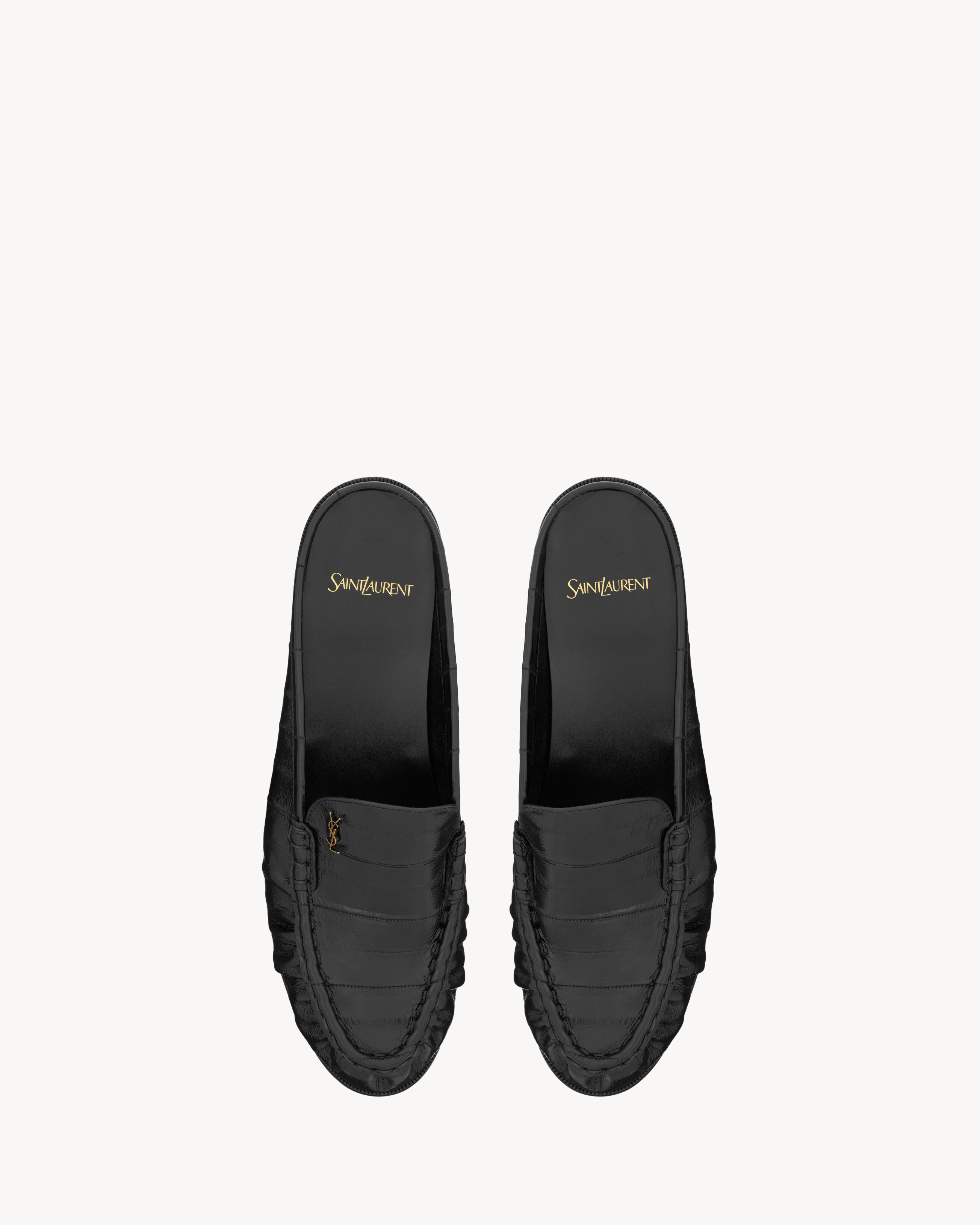 Мюли LE LOAFER из угря SAINT LAURENT, черный — фото 2