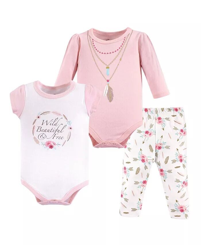

Комплект из хлопкового боди и штанов Baby Girls Treasure Baby, коньки Little Treasure, розовый