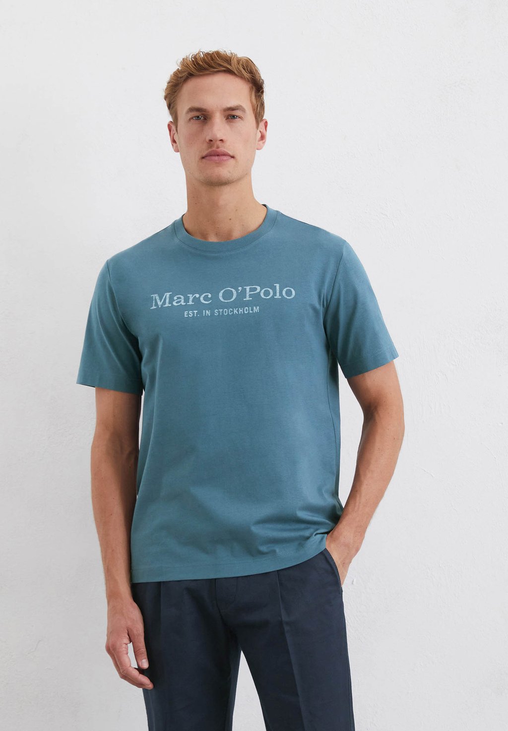

Футболка с принтом SHORT SLEEVE CREW NECK CLASSIC INSIDE CHEST Marc O'Polo, синий