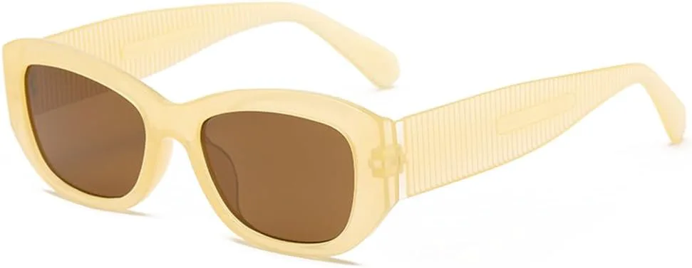 

Винтажные квадратные солнцезащитные очки 2027 года для женщин и мужчин, классические солнцезащитные очки с защитой от УФ-излучения UV400. Модные MTZJH, Jelly Yellow