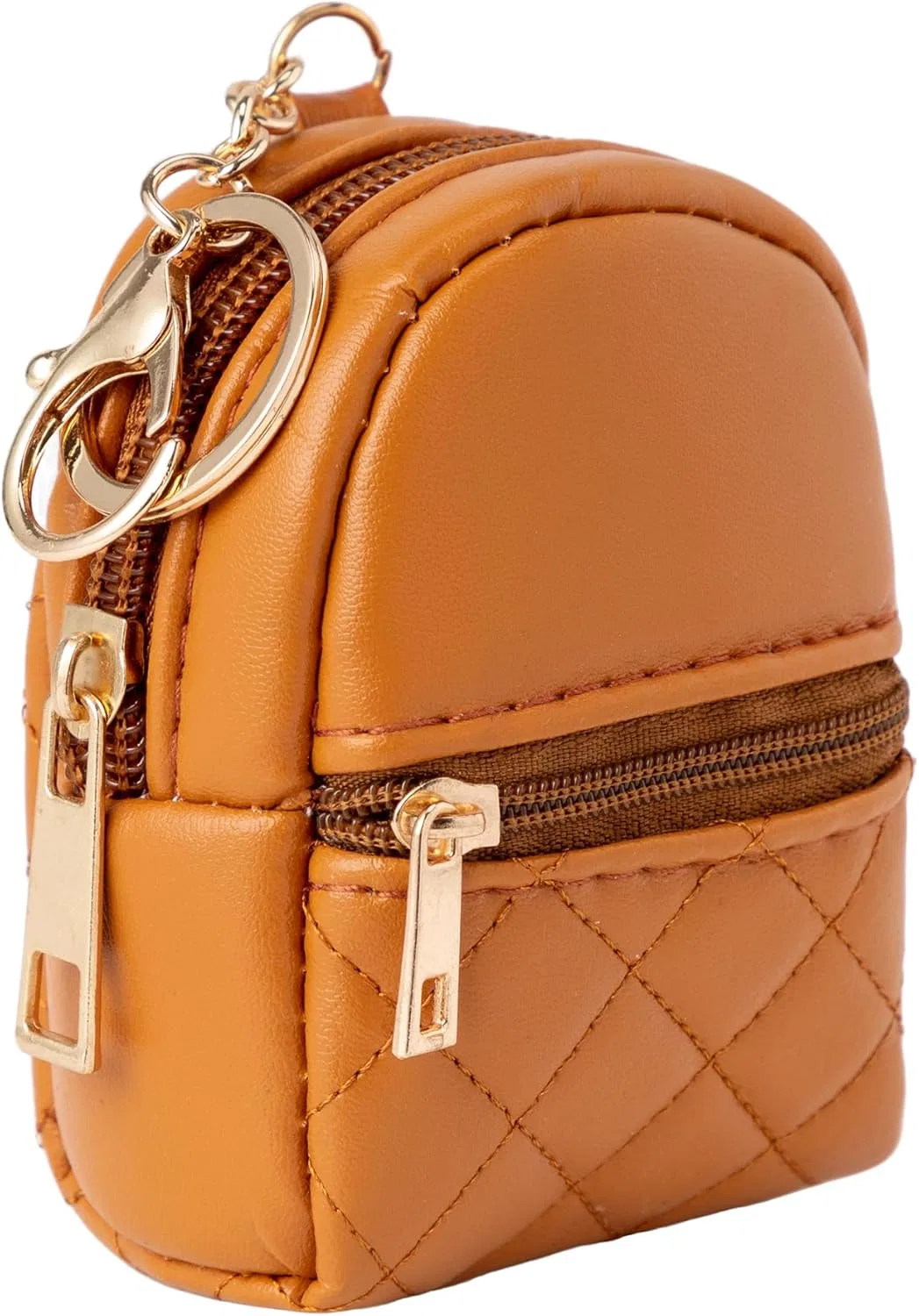 Мини-брелок-рюкзак для косметики из искусственной кожи Fufumin, Brown