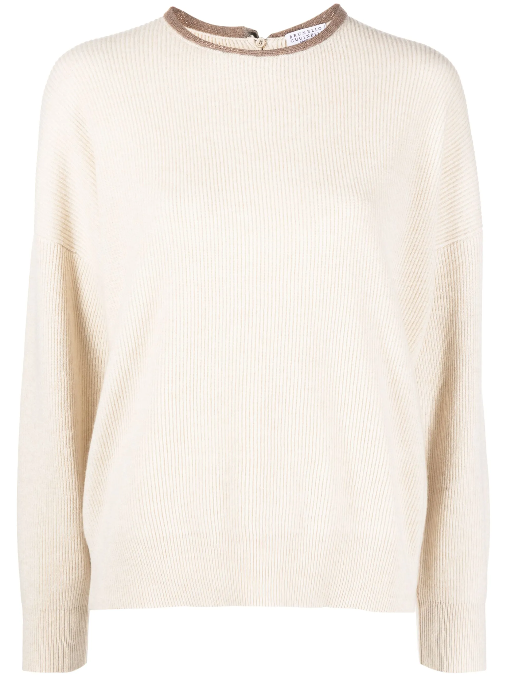 

Джемпер с декором Monili Brunello Cucinelli, бежевый