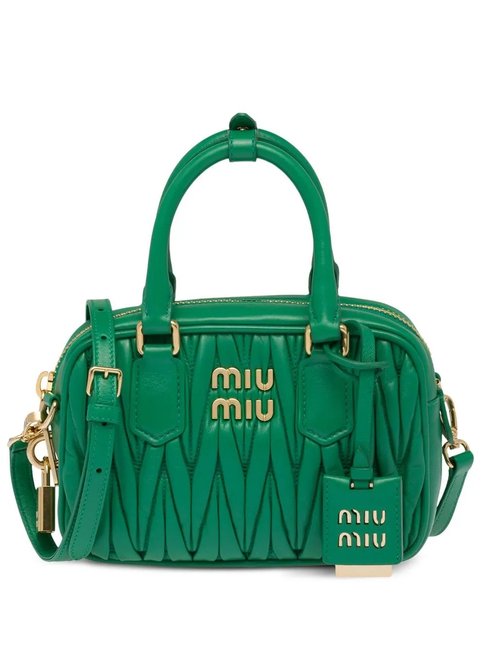 

Стеганая сумка через плечо MIU MIU, зеленый