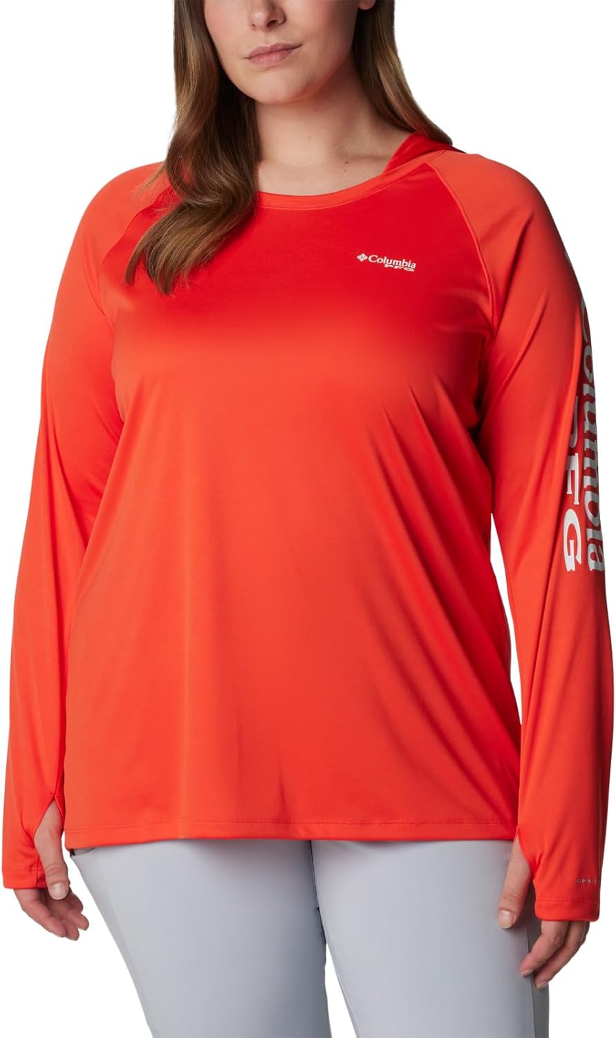 

Columbia Women's Tidal Tee Hoodie, Bright Poppy/White Logo